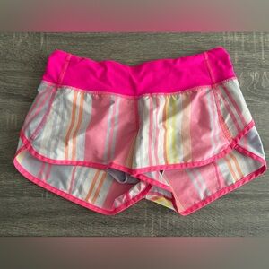 LULULEMON pink stripe shorts